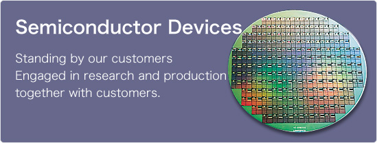 Semiconductor Business/Standing by our customers Engaged in research and production together with customers
